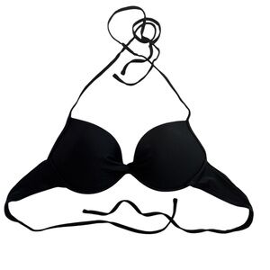 Black Women's Twist Push Up Cupped Bikini Top 
Size - M